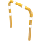 Anti-nudge hoop | steel tube  76 mm | yellow / black | total width: 1000 mm | height above ground: 650 mm | for casting in concrete